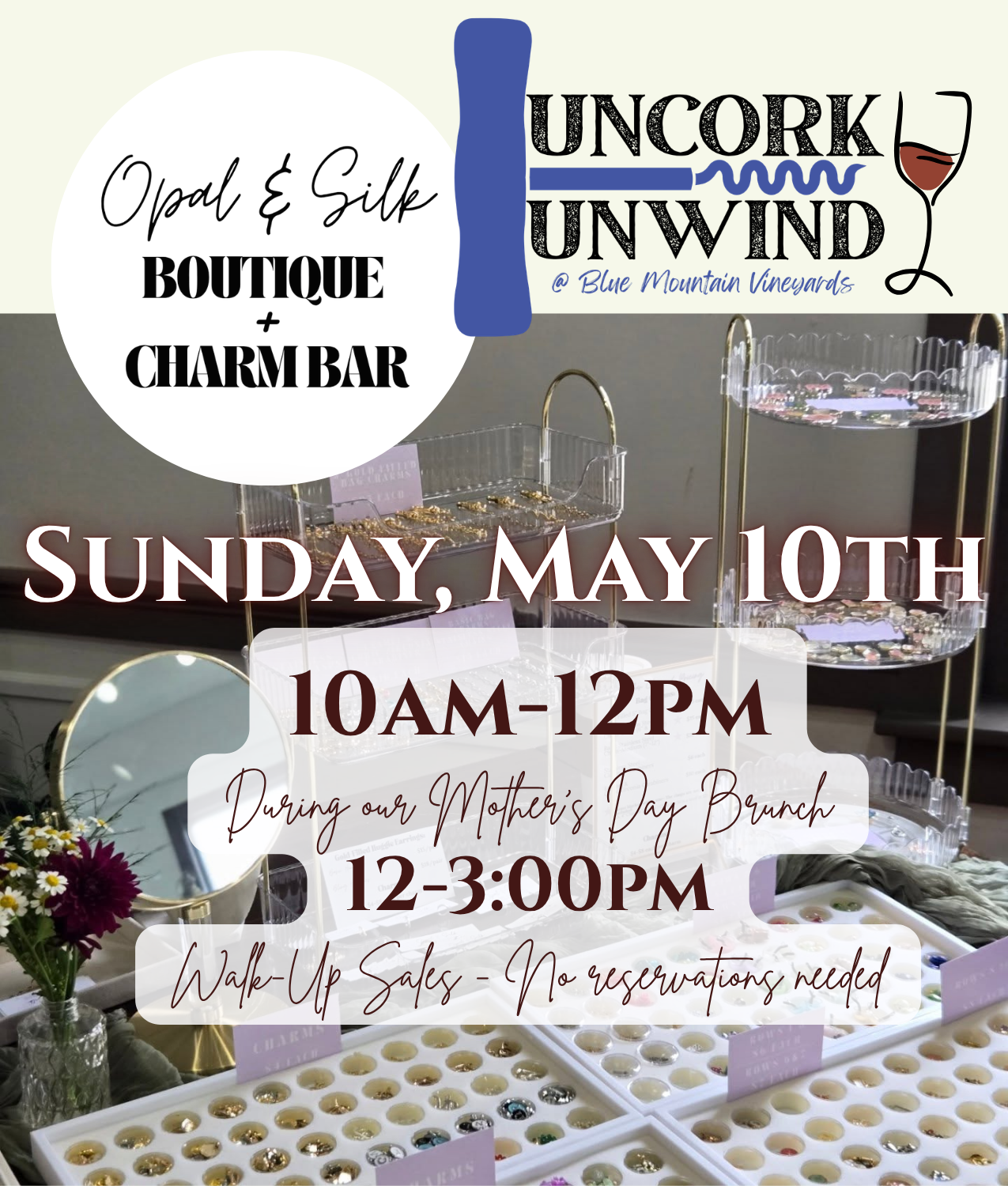 Opal & Silk Charm Bar Pop-Up – Sunday, May 10th