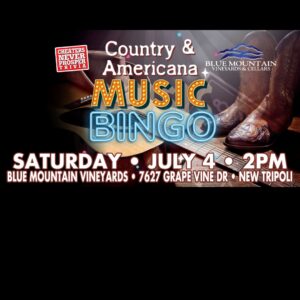 Country & Americana Music BINGO - Saturday, July 4th