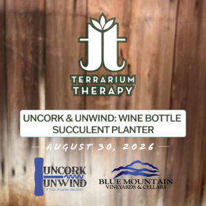 Wine Bottle Succulent Planter Workshop - Sunday, August 30th